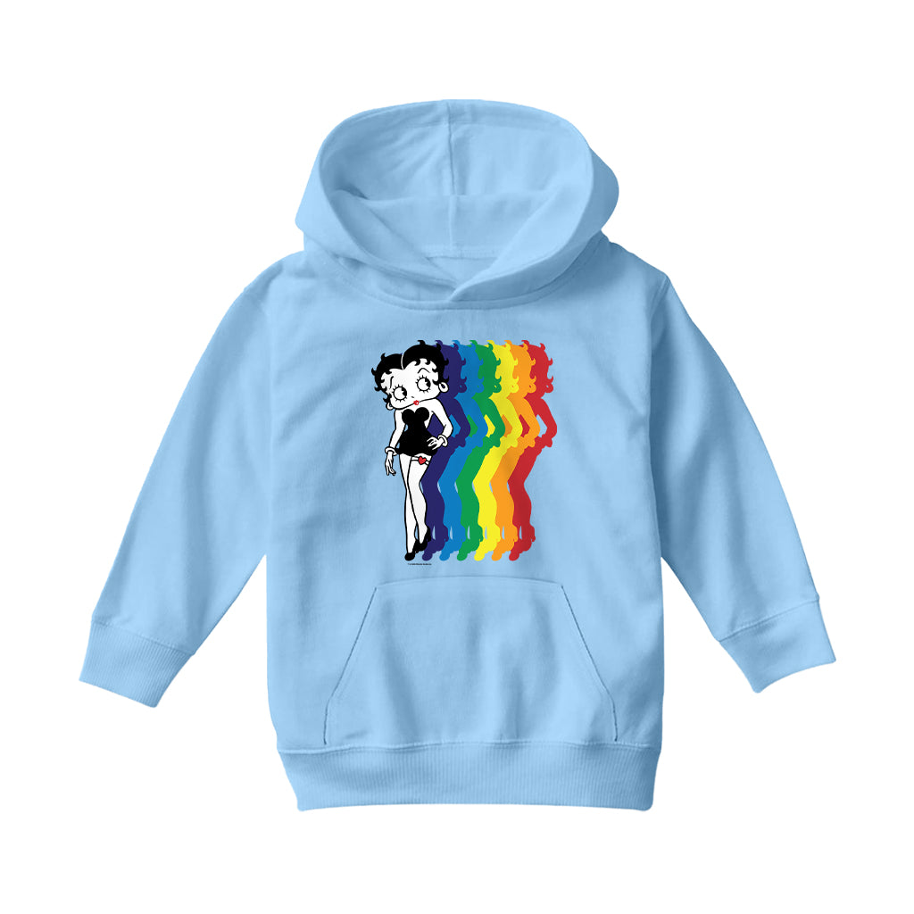 Betty Boop Pride Rainbow Blend Kids Hooded Sweatshirt-Betty Boop Shop