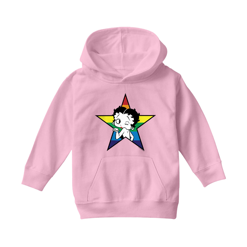 Betty Boop Star Blowing Kiss Kids Hooded Sweatshirt
