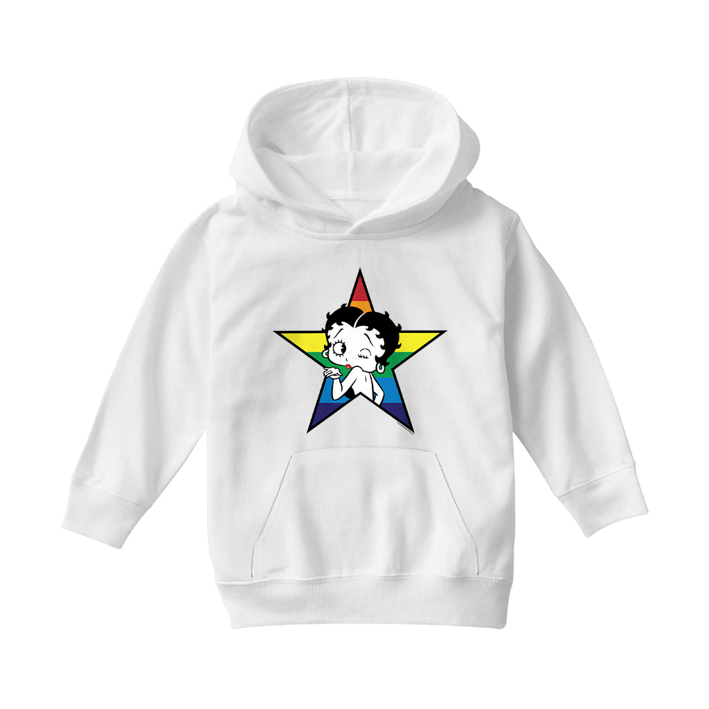 Betty Boop Star Blowing Kiss Kids Hooded Sweatshirt-Betty Boop Shop