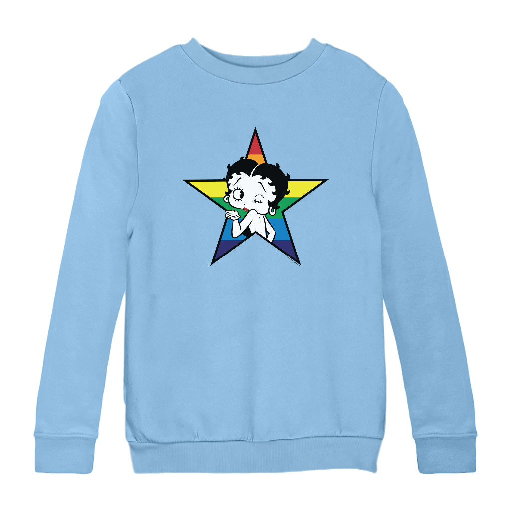 Betty Boop Star Blowing Kiss Kids Sweatshirt-Betty Boop Shop