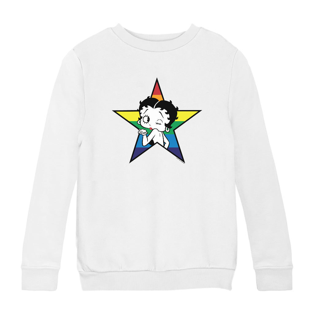 Betty Boop Star Blowing Kiss Kids Sweatshirt-Betty Boop Shop