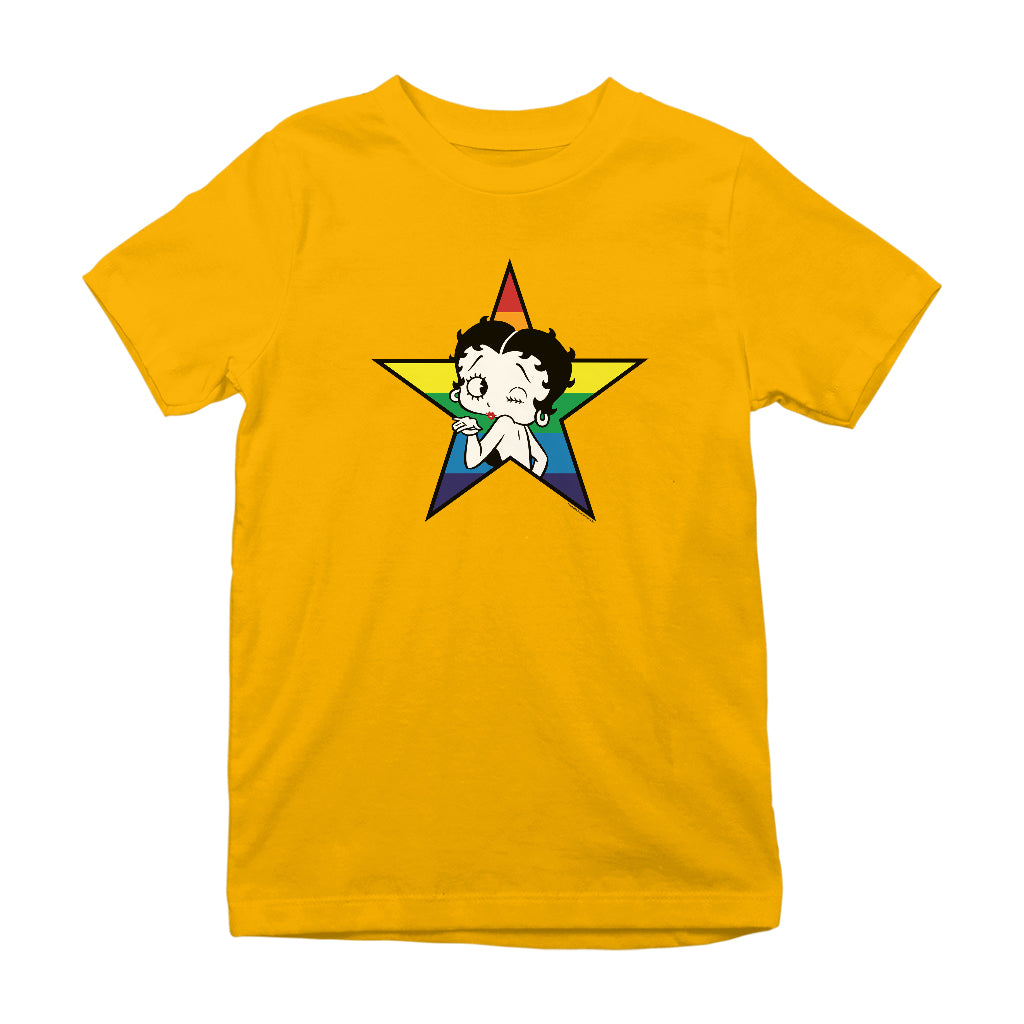 Betty Boop Star Blowing Kiss Kids T-Shirt-Betty Boop Shop
