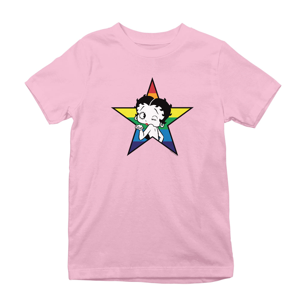 Betty Boop Star Blowing Kiss Kids T-Shirt-Betty Boop Shop