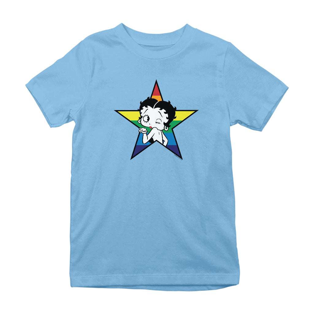 Betty Boop Star Blowing Kiss Kids T-Shirt-Betty Boop Shop