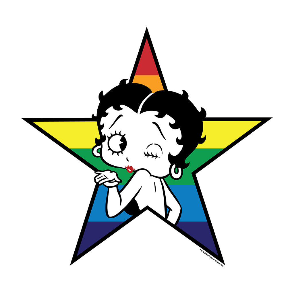 Betty Boop Star Blowing Kiss Kids T-Shirt-Betty Boop Shop