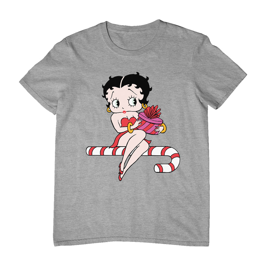 Betty Boop Christmas Candy Cane Seat Men's T-Shirt
