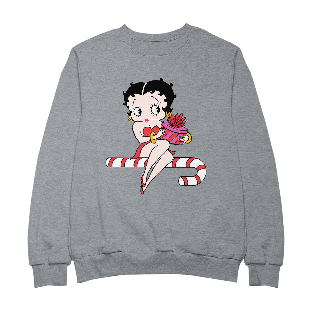 Betty Boop Christmas Candy Cane Seat Women's Sweatshirt