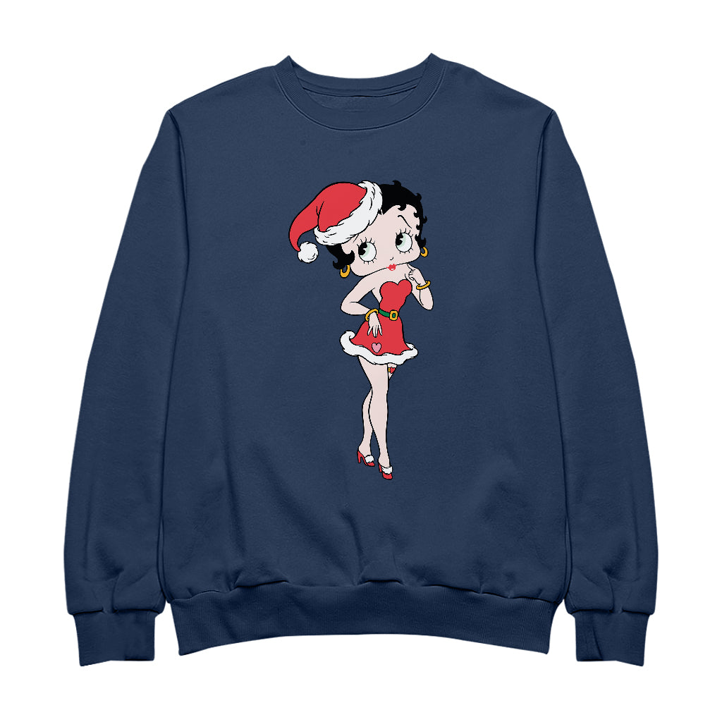 Betty Boop Christmas Touching Cheek Pose Men's Sweatshirt