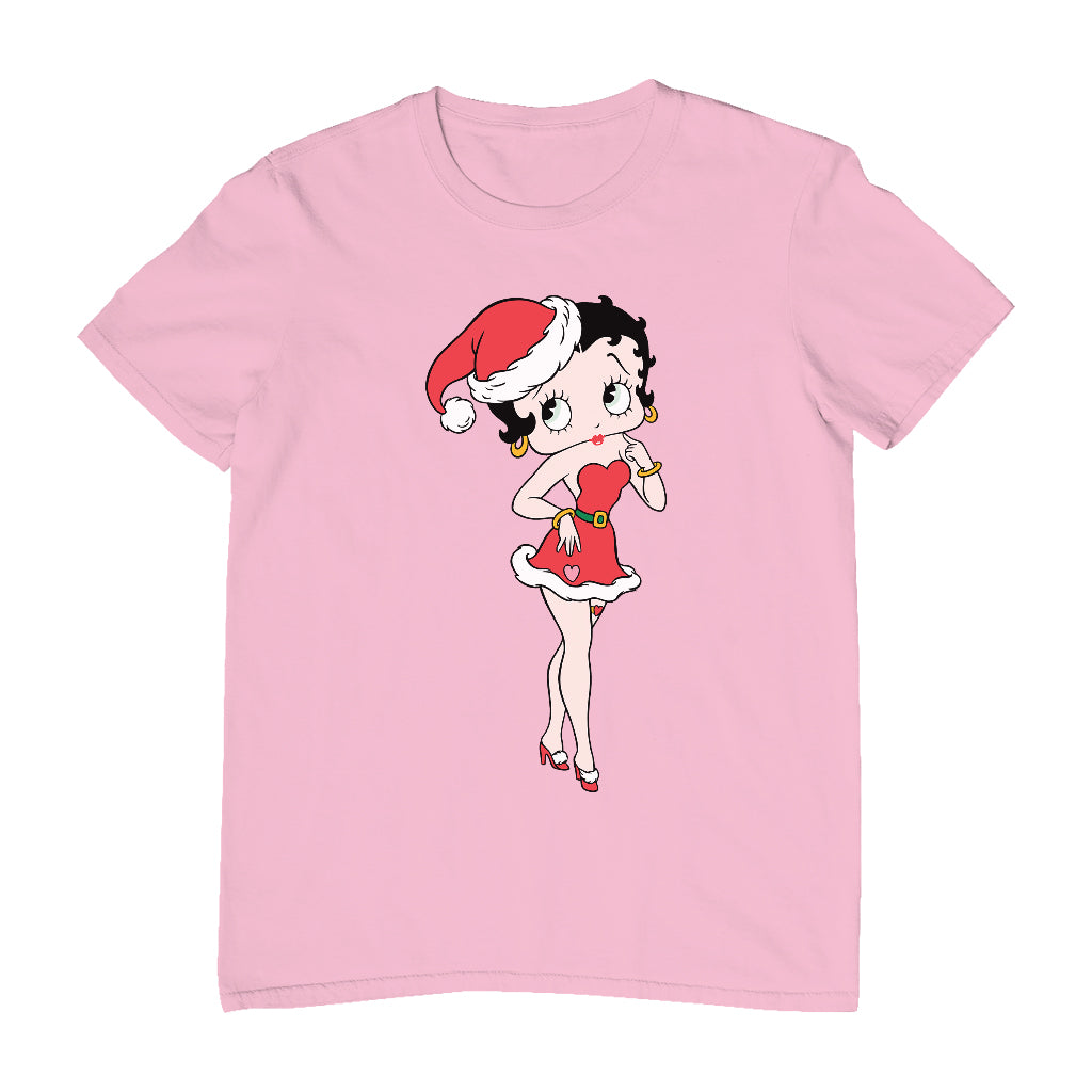 Betty Boop Christmas Touching Cheek Pose Men's T-Shirt-Betty Boop Shop