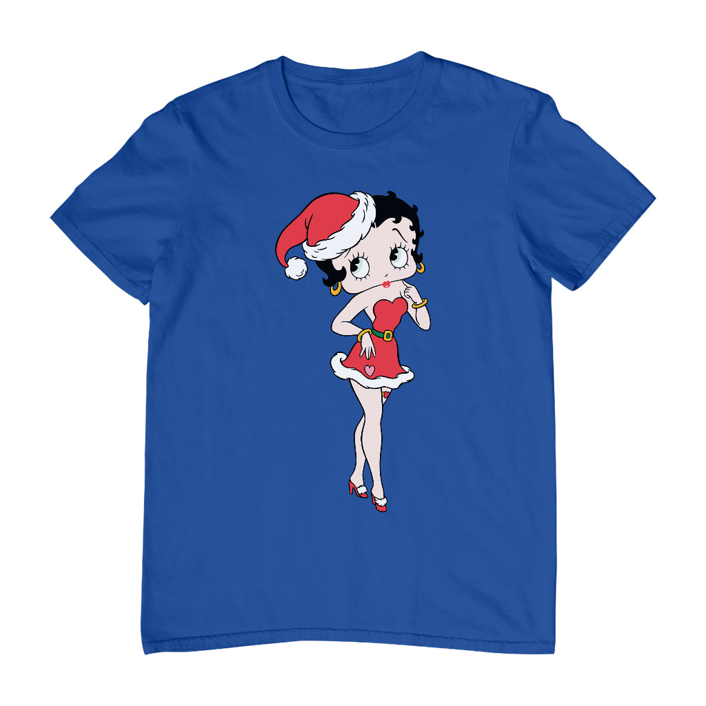 Betty Boop Christmas Touching Cheek Pose Men's T-Shirt-Betty Boop Shop