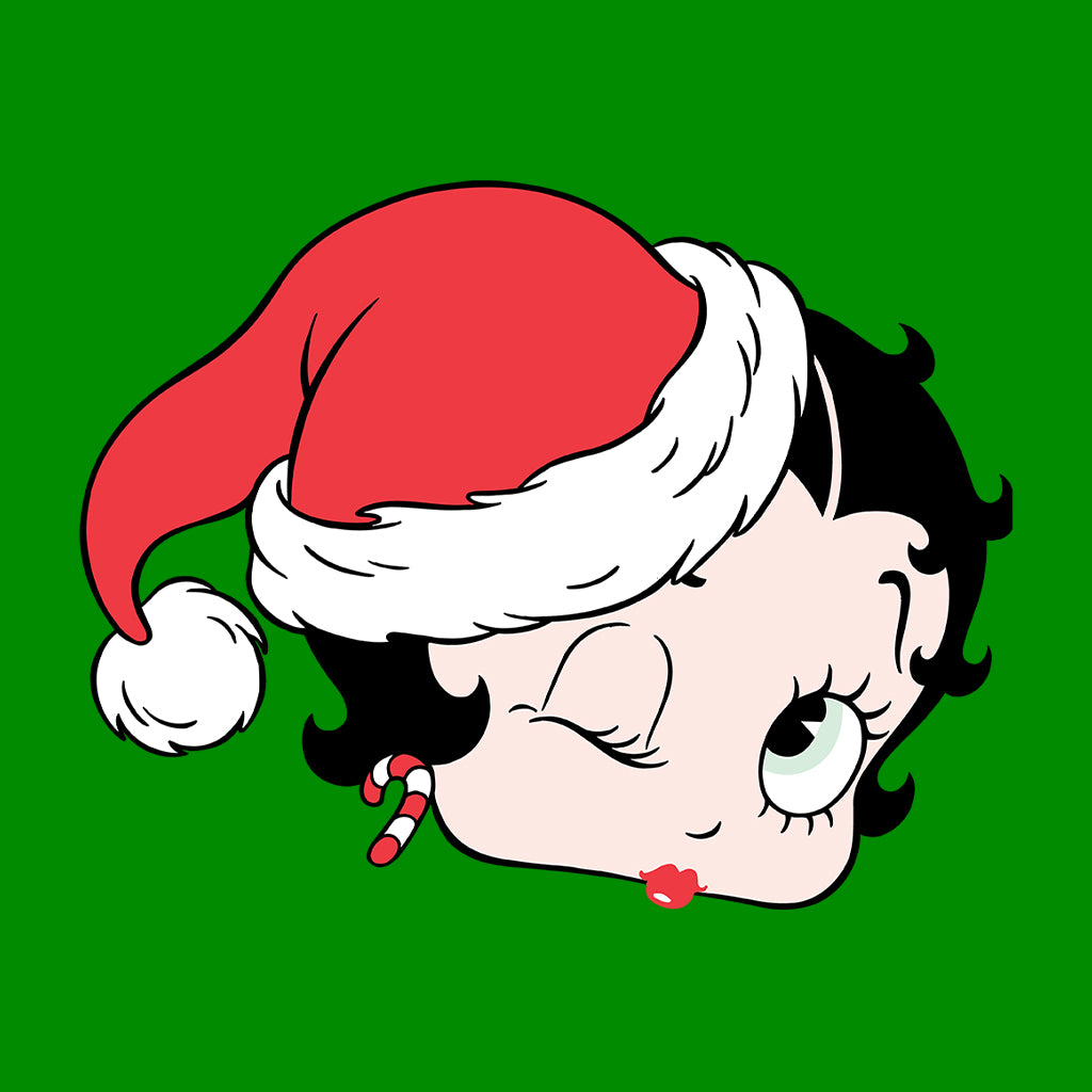 Betty Boop Christmas Santa Hat Wink Kids T-Shirt-Betty Boop Shop