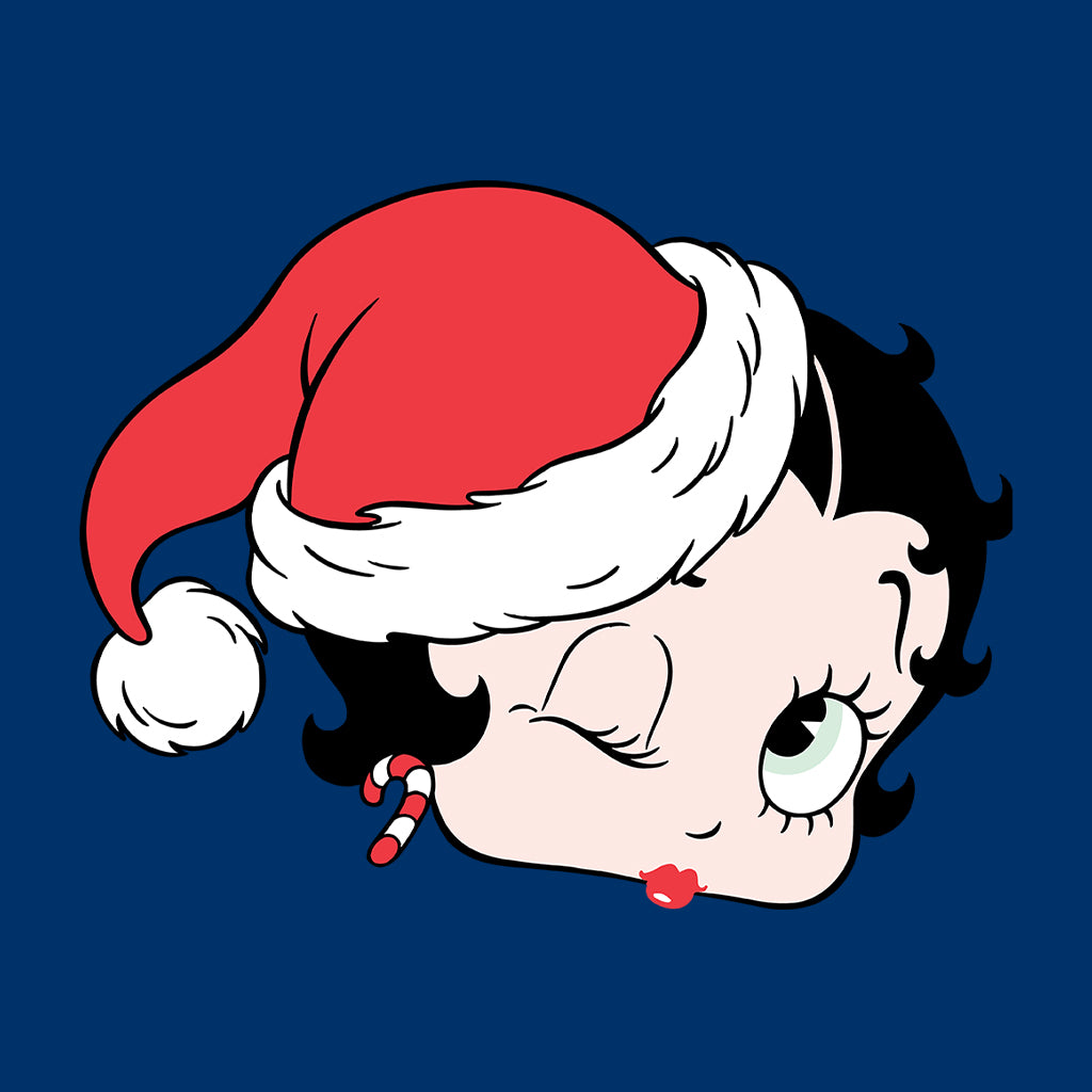 Betty Boop Christmas Santa Hat Wink Kids T-Shirt-Betty Boop Shop
