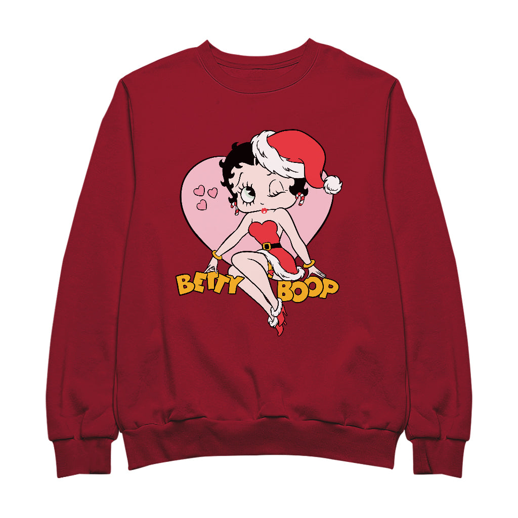 Betty Boop Christmas Heart Wink Men's Sweatshirt-Betty Boop Shop