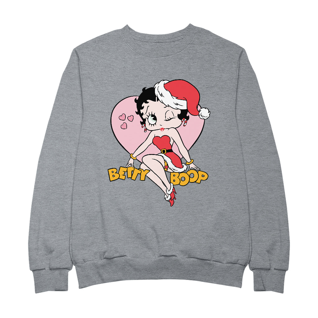 Betty Boop Christmas Heart Wink Men's Sweatshirt