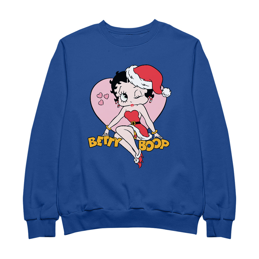 Betty Boop Christmas Heart Wink Men's Sweatshirt-Betty Boop Shop