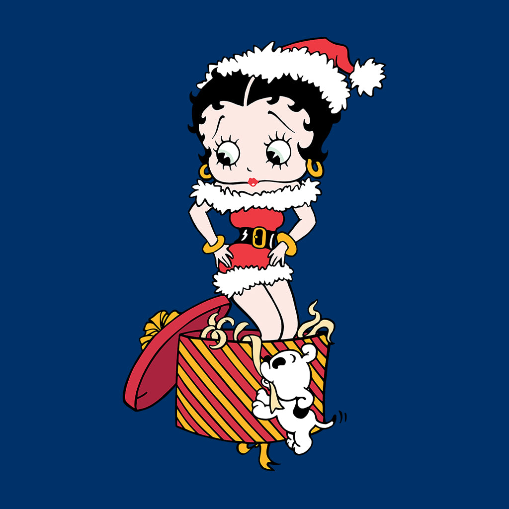 Betty Boop Christmas Pudgy Packing Betty Women's T-Shirt-Betty Boop Shop