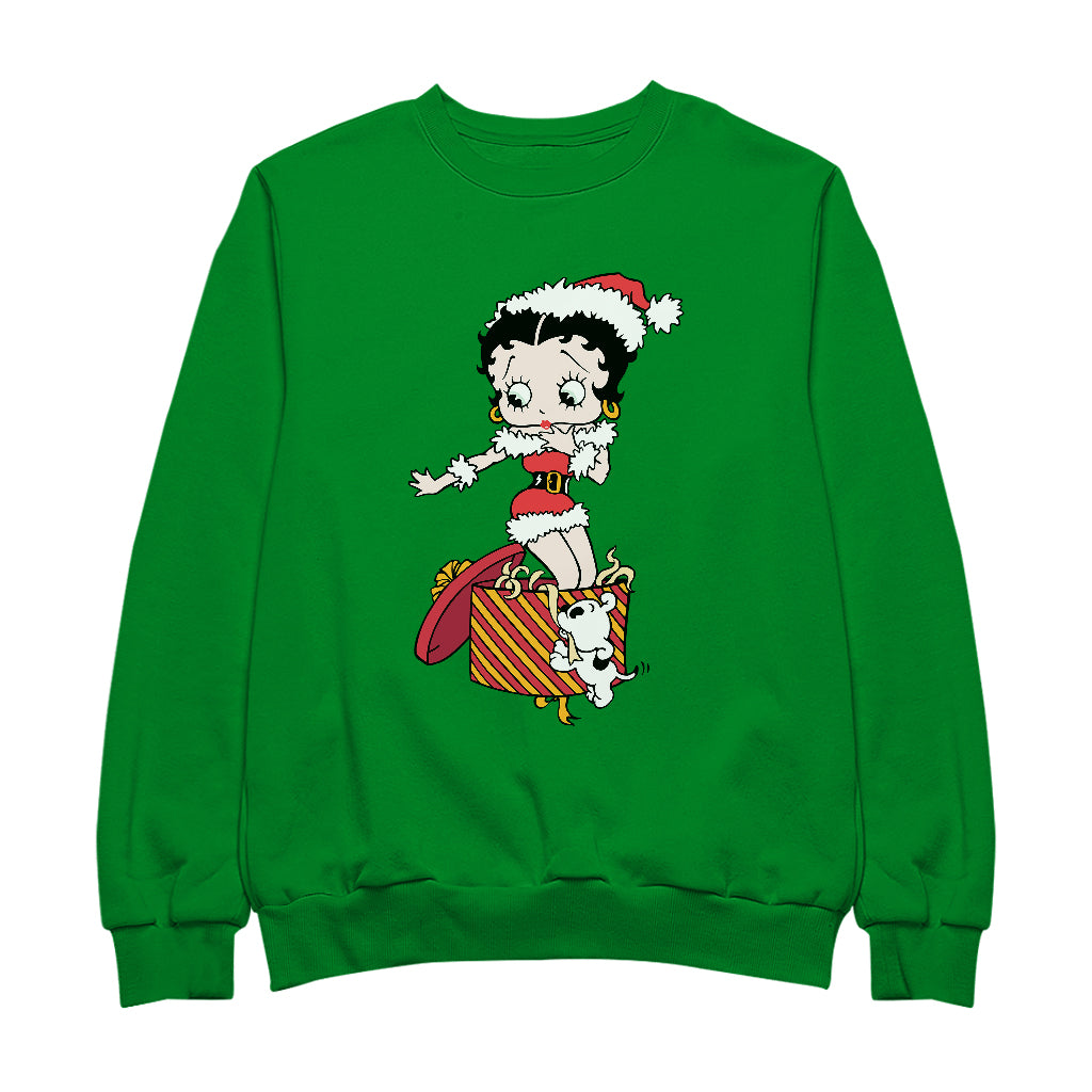 Betty Boop Christmas Packing By Pudgy Men's Sweatshirt-Betty Boop Shop