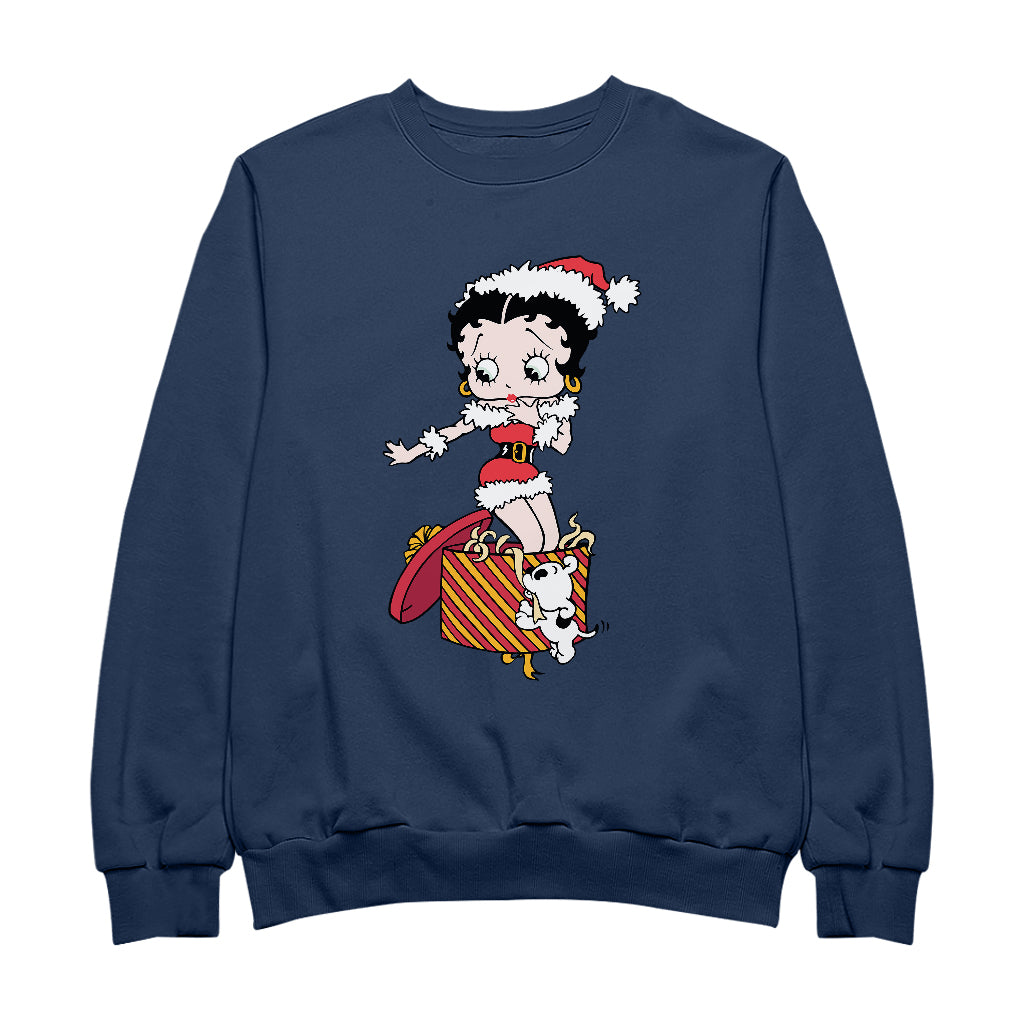 Betty Boop Christmas Packing By Pudgy Men's Sweatshirt-Betty Boop Shop