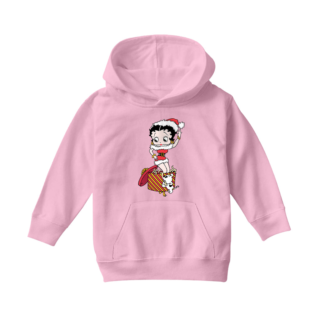 Betty Boop Christmas Box Packed Kids Hooded Sweatshirt