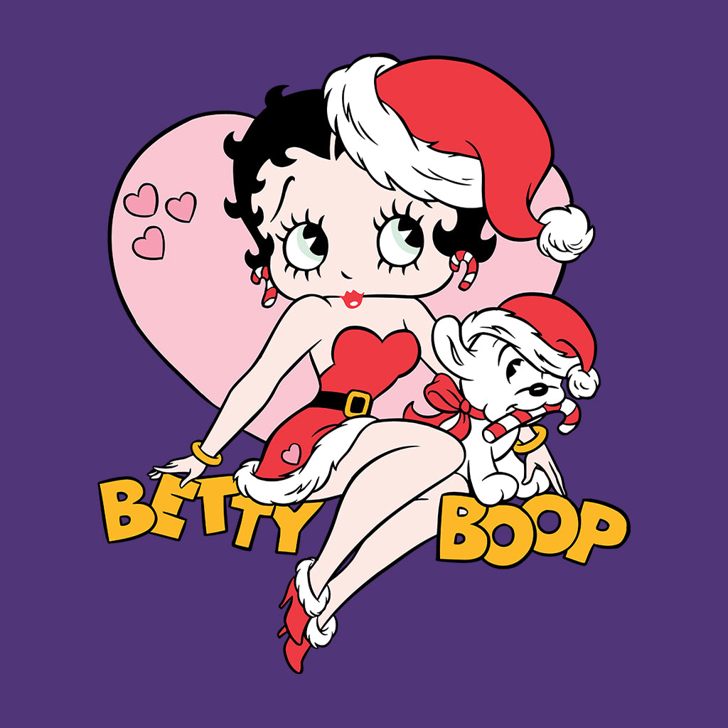 Betty Boop Christmas And Pudgy Heart Women's Hooded Sweatshirt-Betty Boop Shop