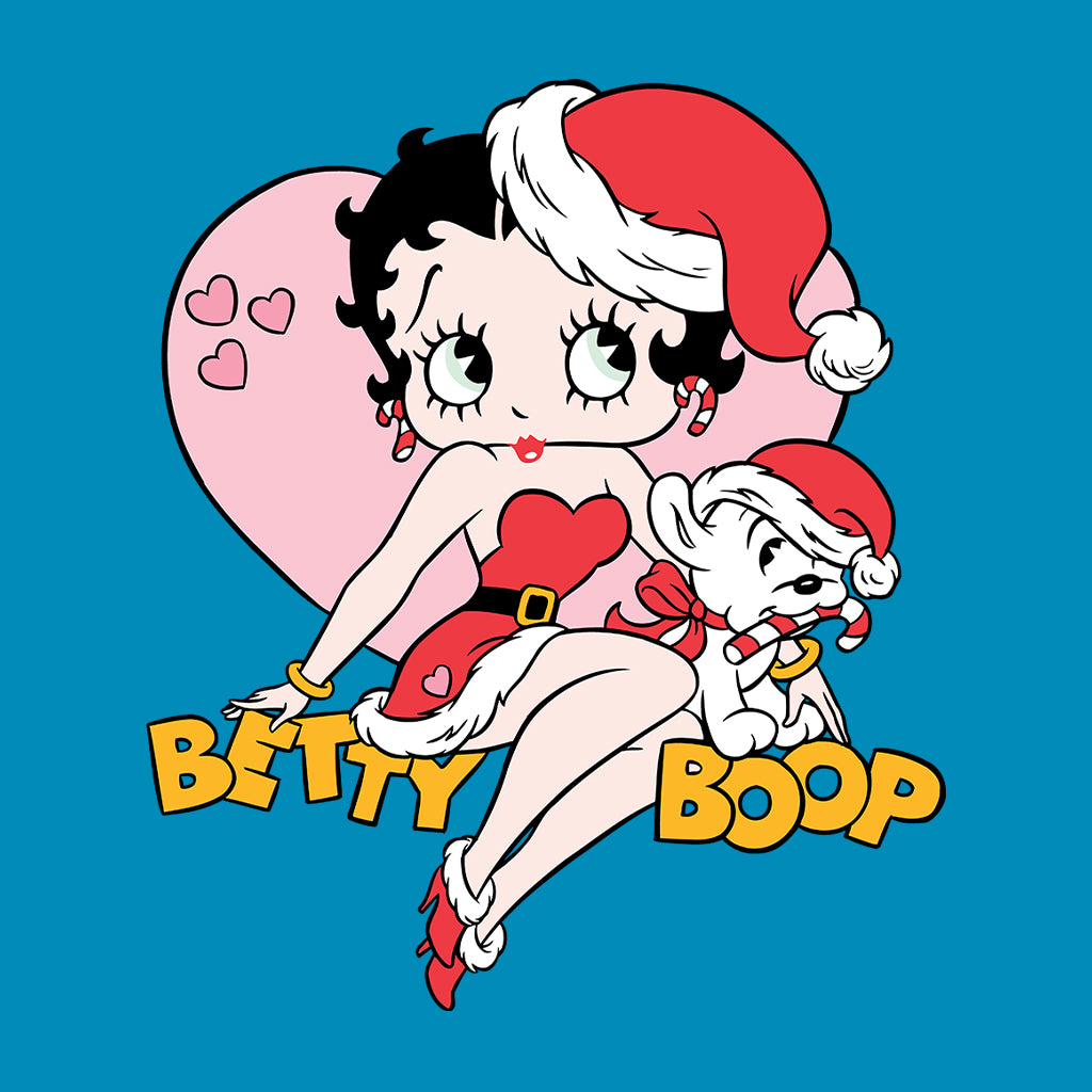 Betty Boop Christmas And Pudgy Heart Men's T-Shirt-Betty Boop Shop
