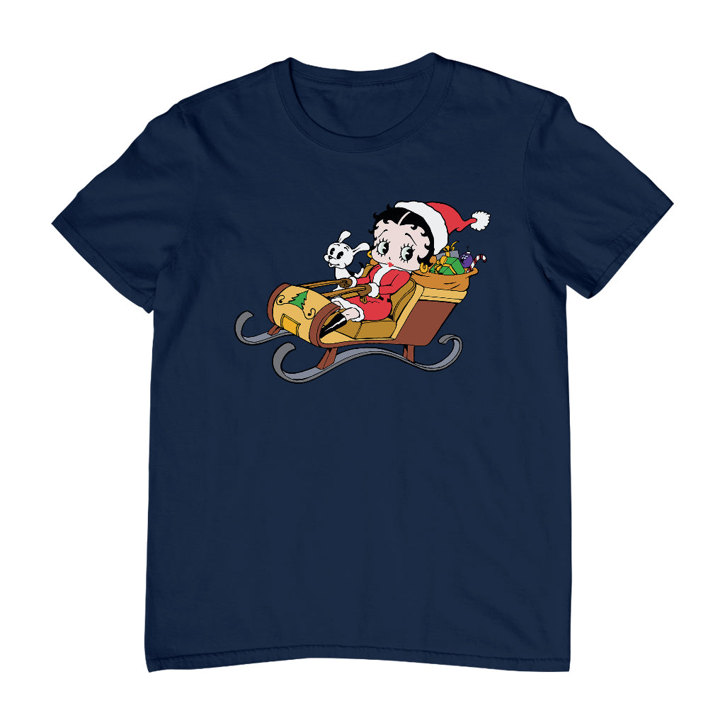 Betty Boop Christmas Sleigh Men's T-Shirt-Betty Boop Shop
