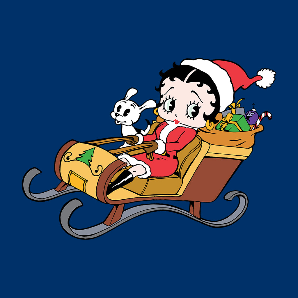 Betty Boop Christmas Sleigh Men's Hooded Sweatshirt-Betty Boop Shop