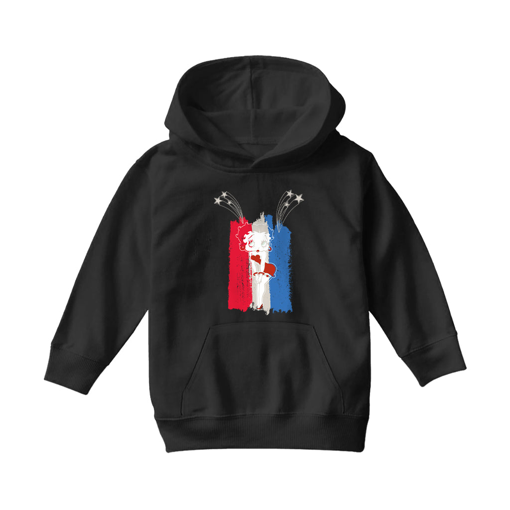 Betty Boop Americana Stars & Flag Kids Hooded Sweatshirt