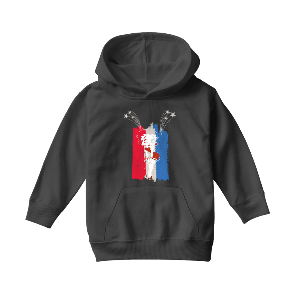 Betty Boop Americana Stars & Flag Kids Hooded Sweatshirt-Betty Boop Shop