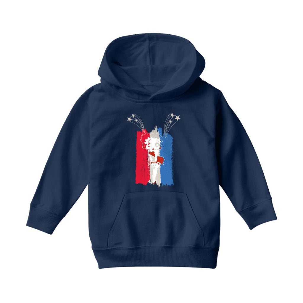 Betty Boop Americana Stars & Flag Kids Hooded Sweatshirt-Betty Boop Shop