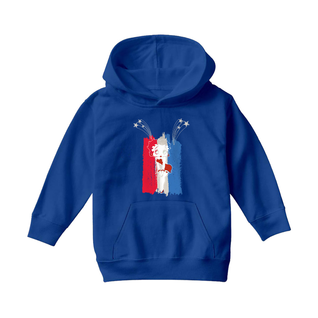 Betty Boop Americana Stars & Flag Kids Hooded Sweatshirt-Betty Boop Shop