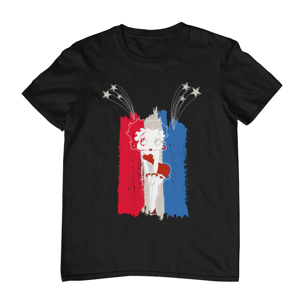 Betty Boop Americana Stars & Flag Men's T-Shirt