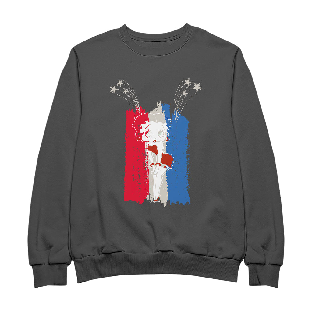 Betty Boop Americana Stars & Flag Women's Sweatshirt-Betty Boop Shop