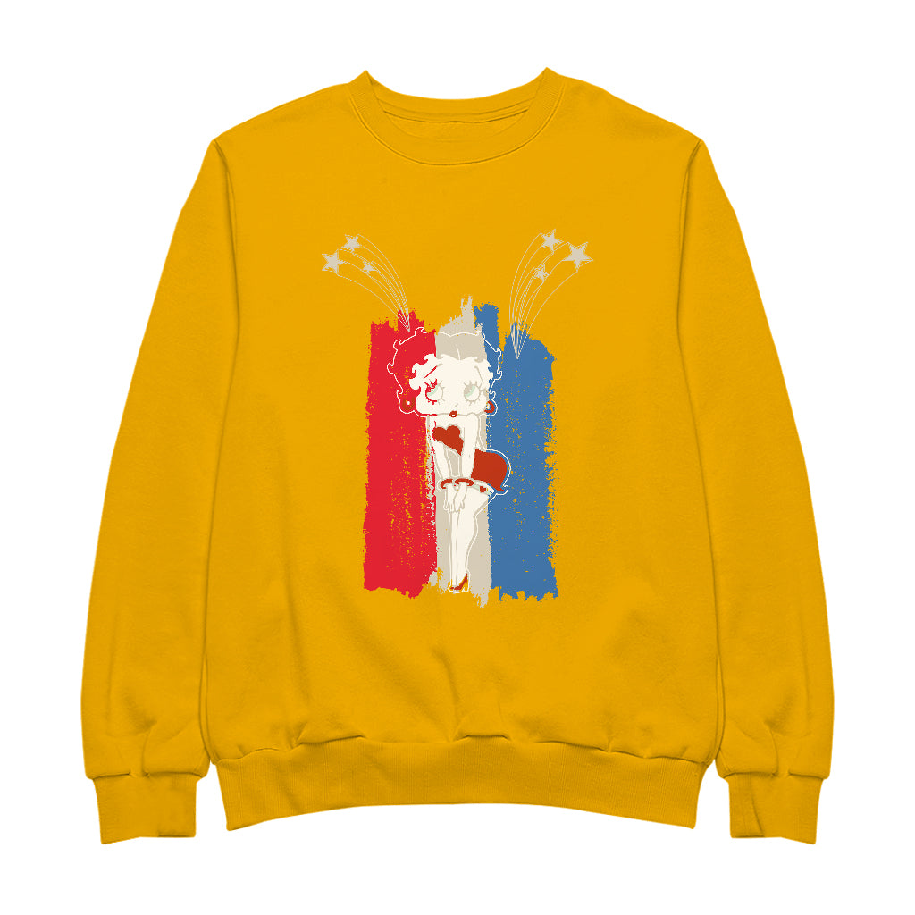 Betty Boop Americana Stars & Flag Women's Sweatshirt-Betty Boop Shop