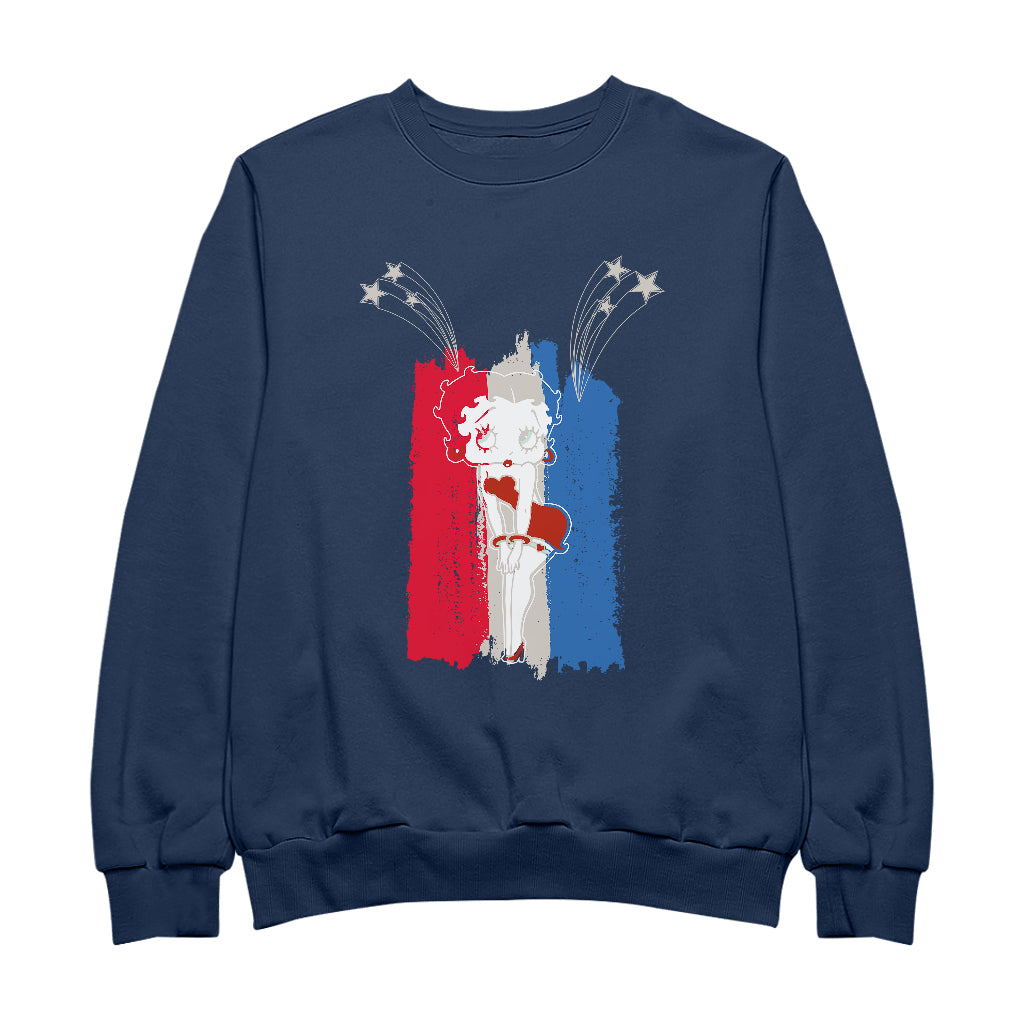 Betty Boop Americana Stars & Flag Women's Sweatshirt-Betty Boop Shop