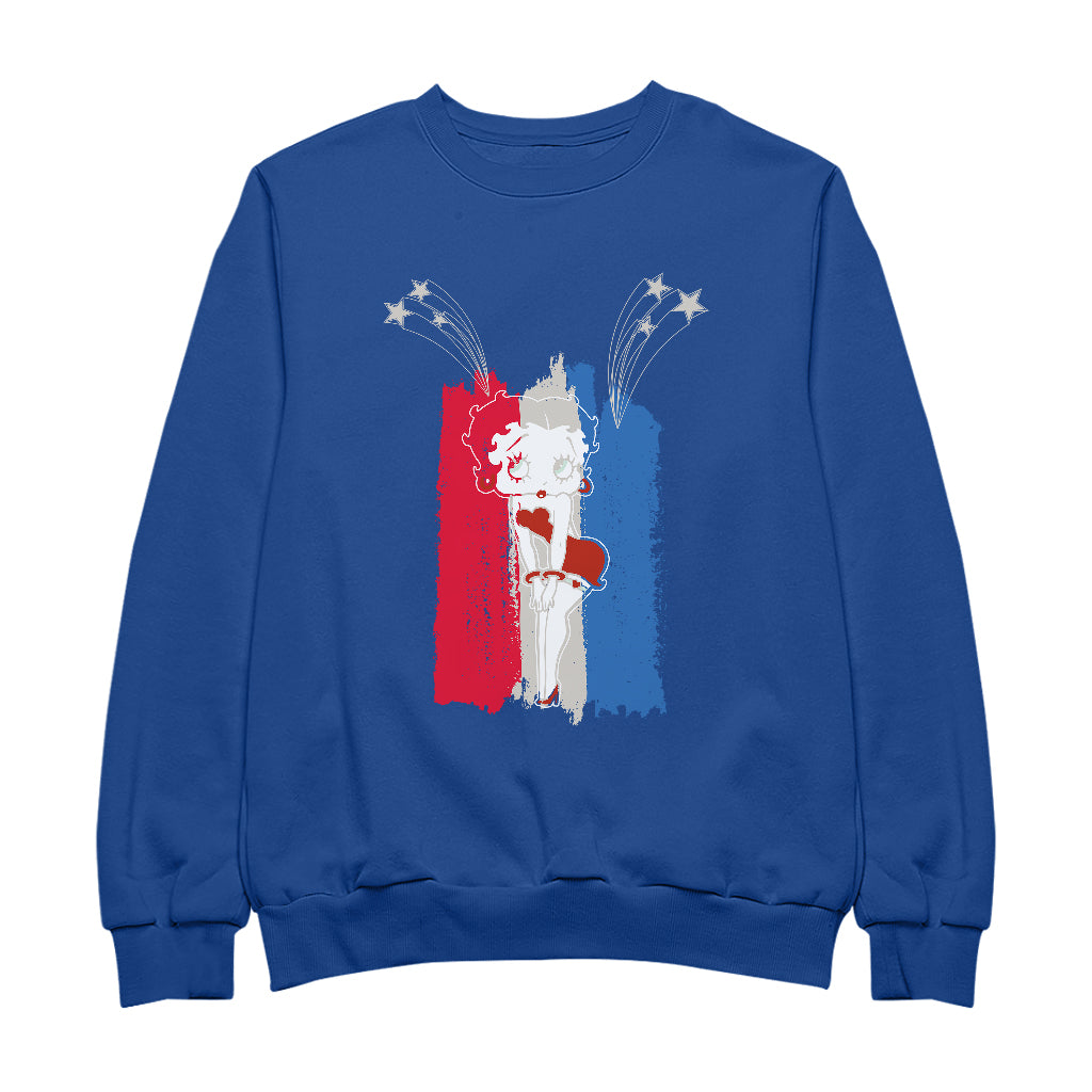 Betty Boop Americana Stars & Flag Women's Sweatshirt-Betty Boop Shop