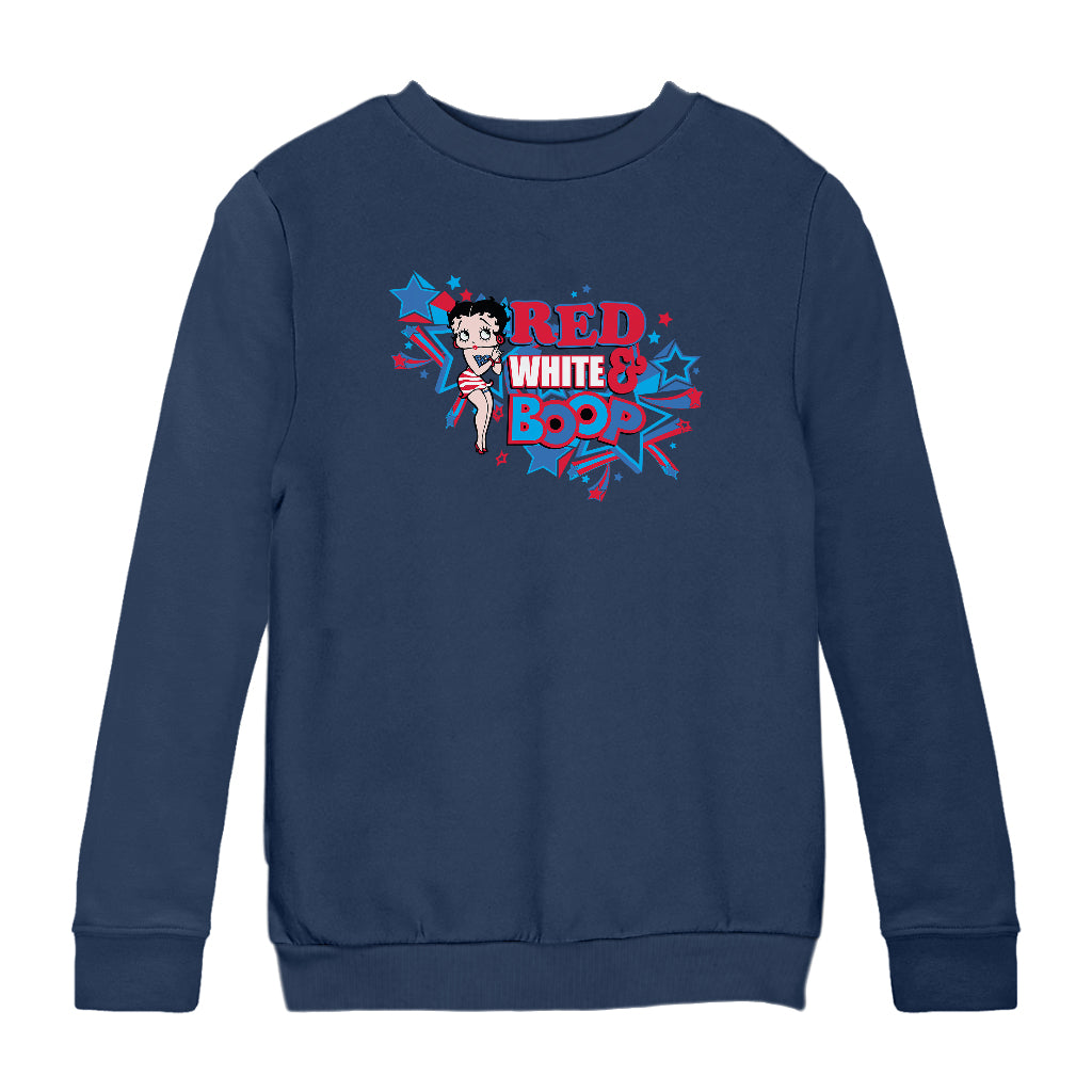 Americana Red White and Boop Kids Sweatshirt-Betty Boop Shop