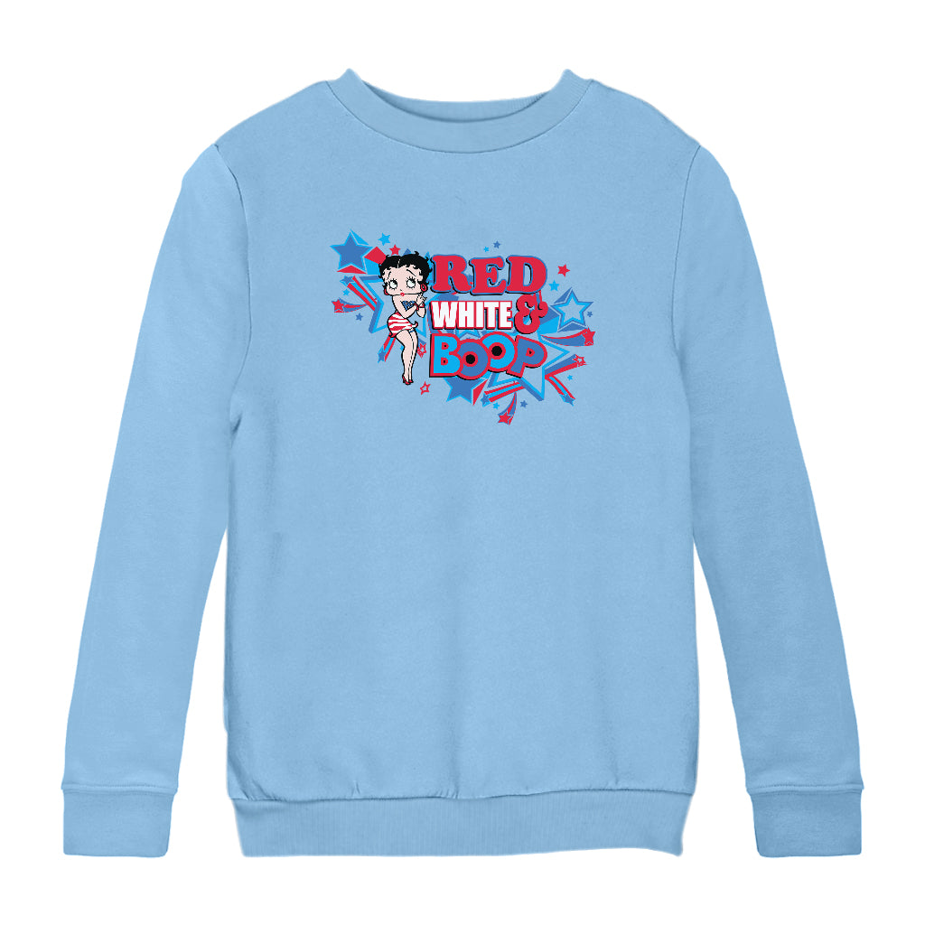 Americana Red White and Boop Kids Sweatshirt-Betty Boop Shop