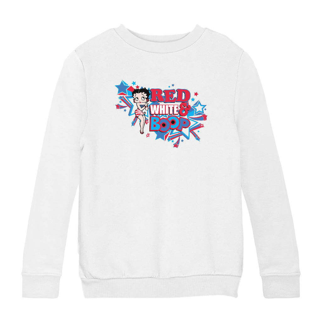 Americana Red White and Boop Kids Sweatshirt-Betty Boop Shop