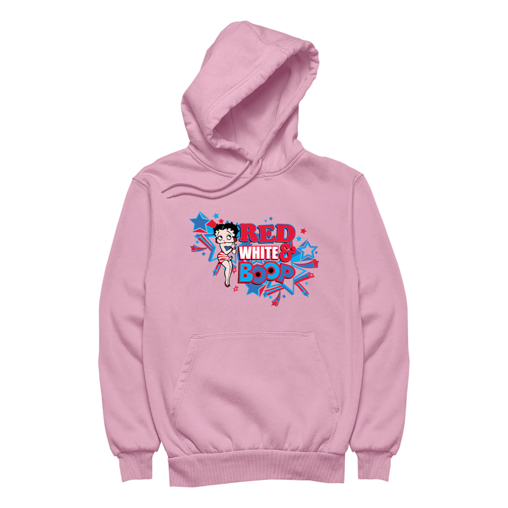 Americana Red White and Boop Women's Hooded Sweatshirt-Betty Boop Shop