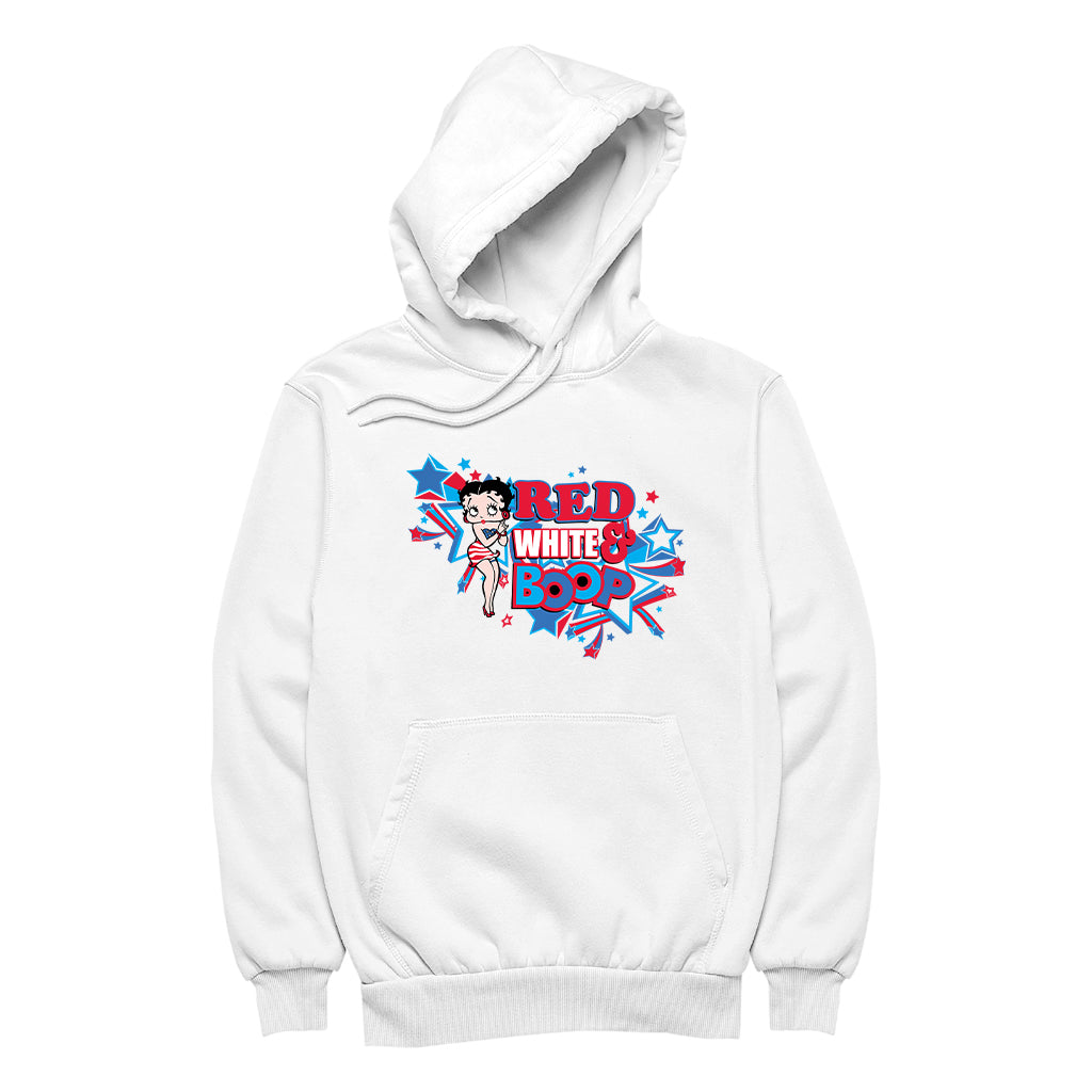 Americana Red White and Boop Women's Hooded Sweatshirt