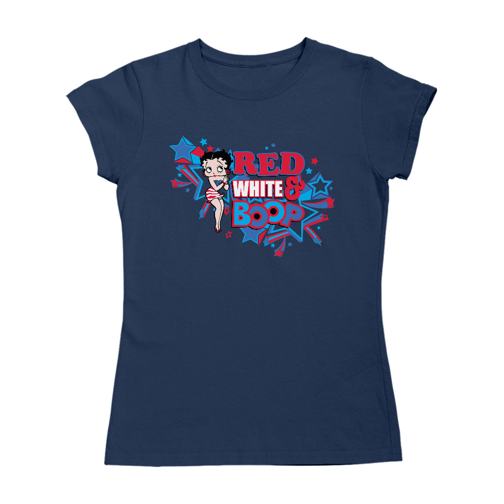 Americana Red White and Boop Women's T-Shirt-Betty Boop Shop