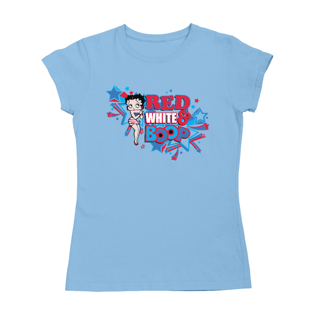 Americana Red White and Boop Women's T-Shirt-Betty Boop Shop