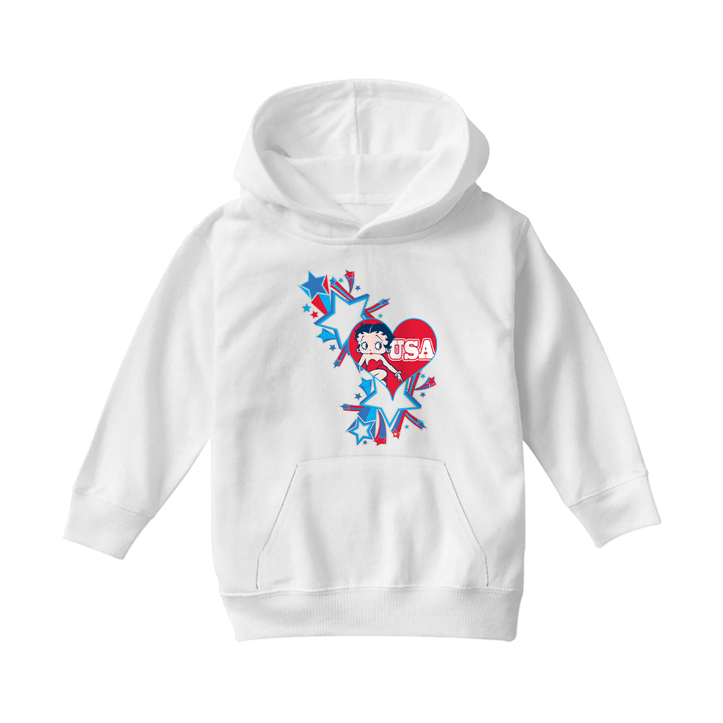 Americana USA Stars & Heart Kids Hooded Sweatshirt-Betty Boop Shop
