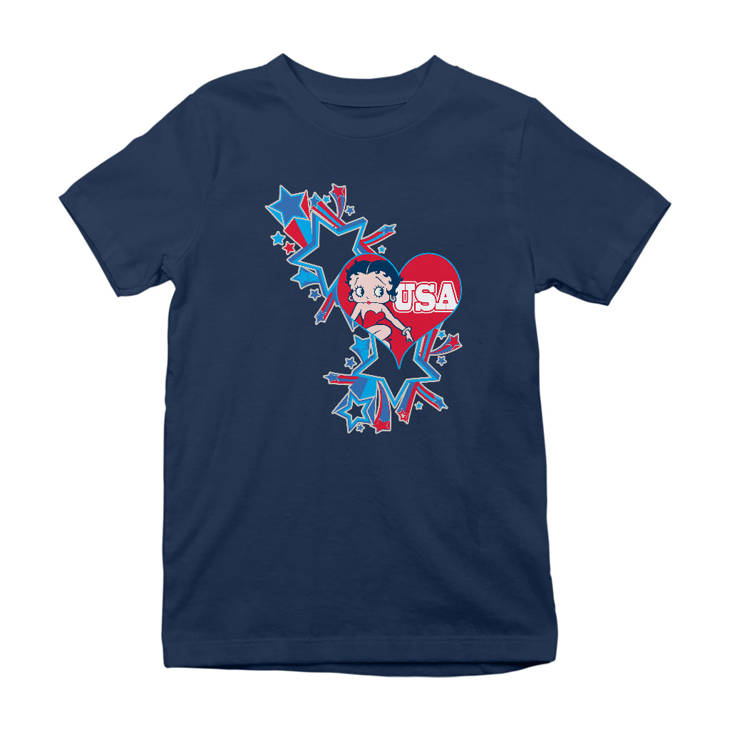 Americana USA Stars & Heart Kids T-Shirt-Betty Boop Shop