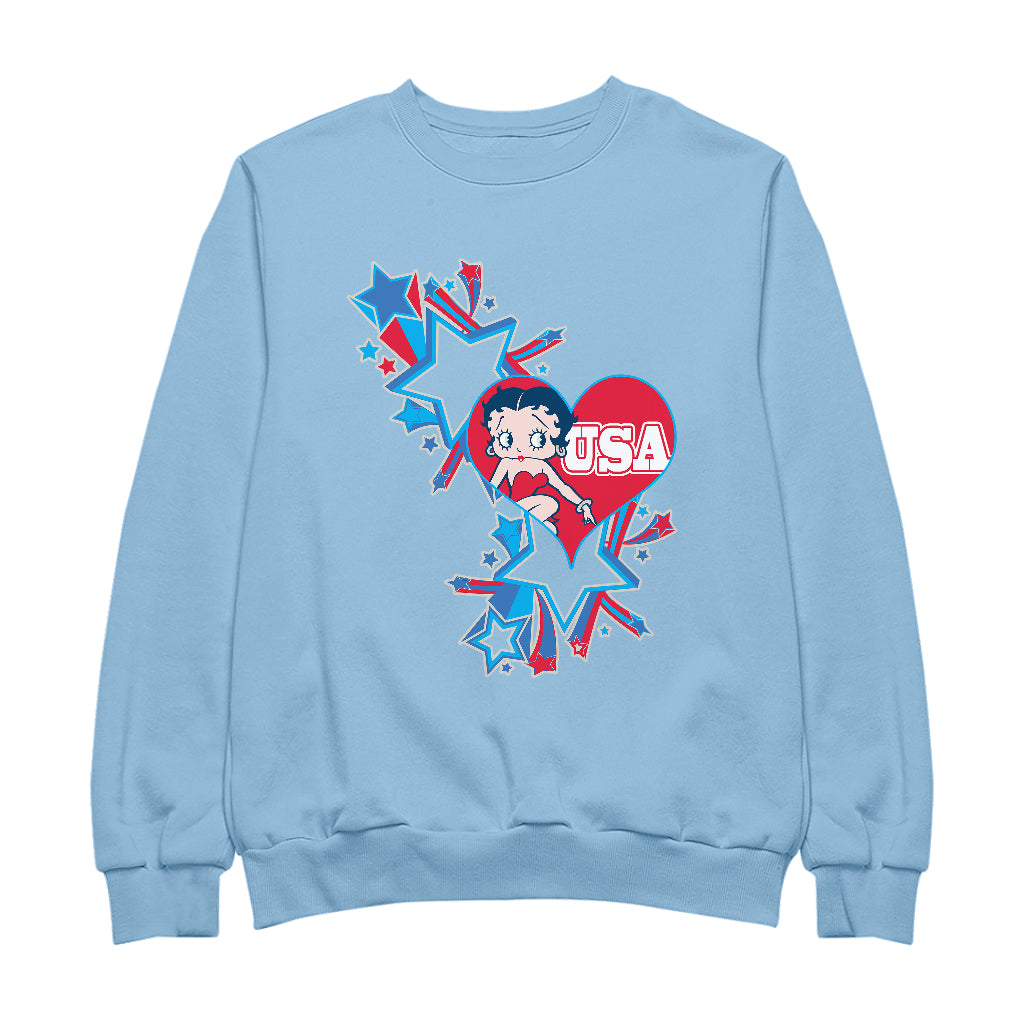 Americana USA Stars & Heart Men's Sweatshirt-Betty Boop Shop