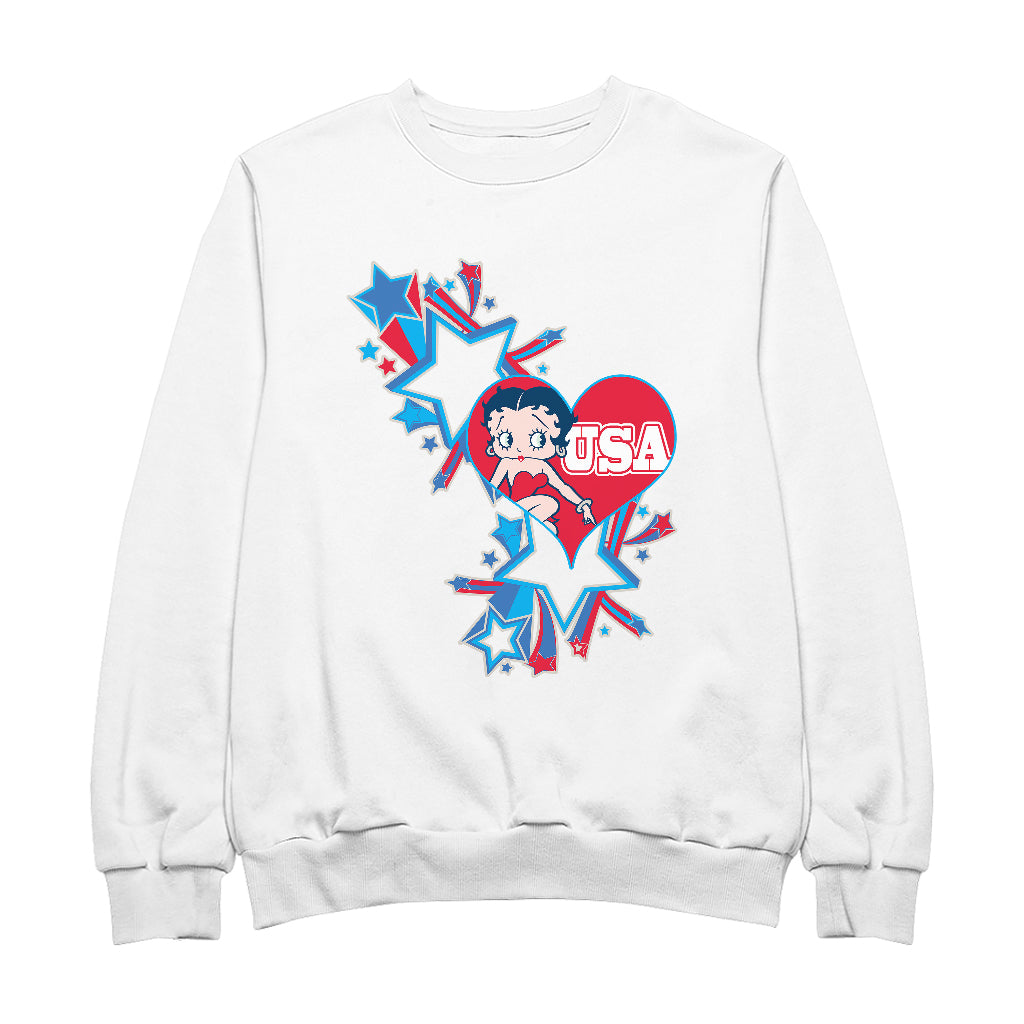 Americana USA Stars & Heart Men's Sweatshirt-Betty Boop Shop