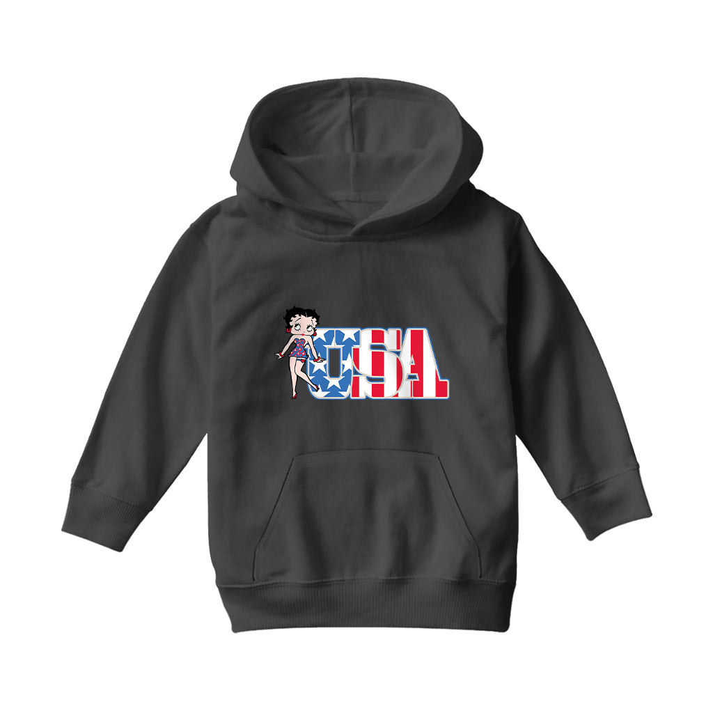 Americana Stars & Stripes Kids Hooded Sweatshirt-Betty Boop Shop