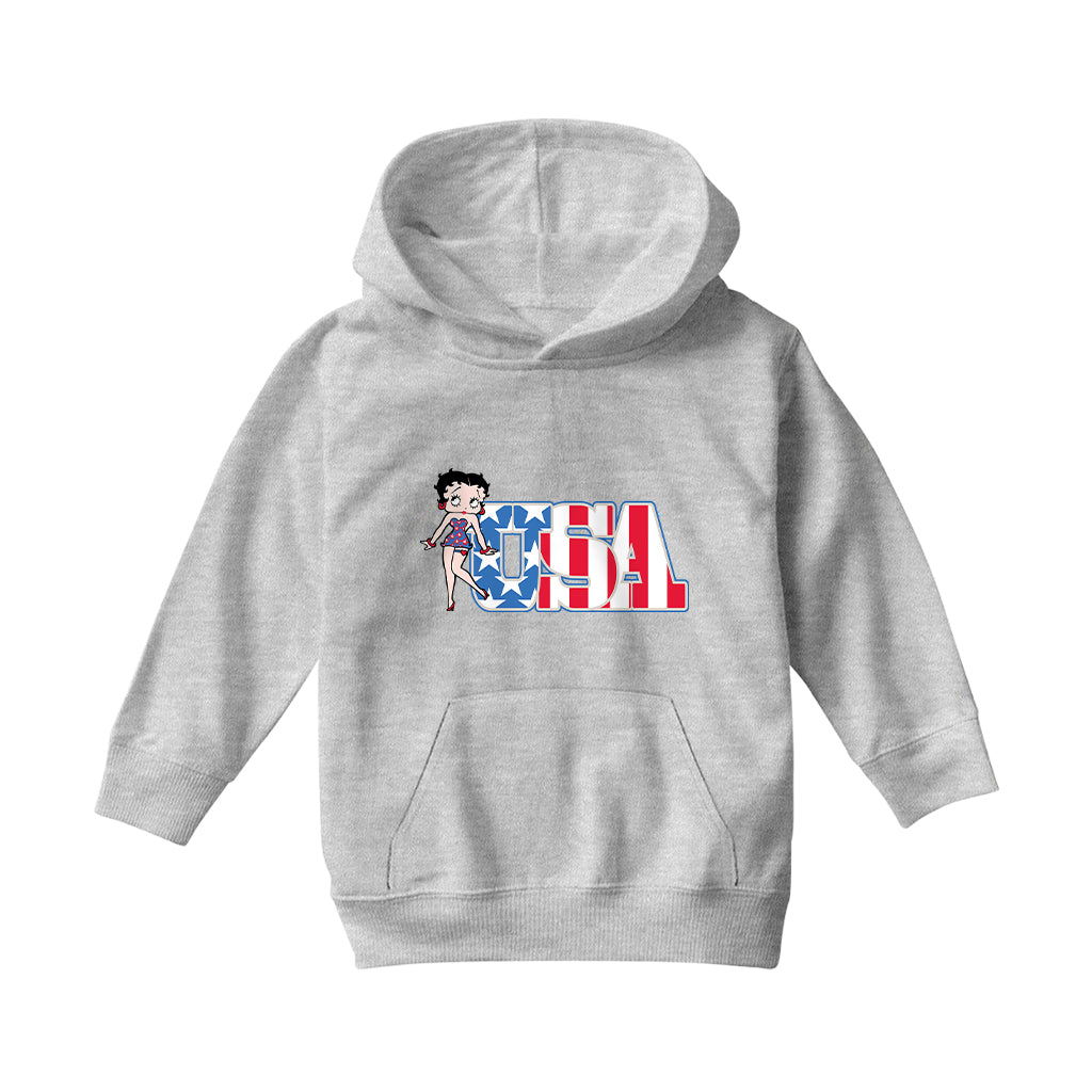 Americana Stars & Stripes Kids Hooded Sweatshirt-Betty Boop Shop