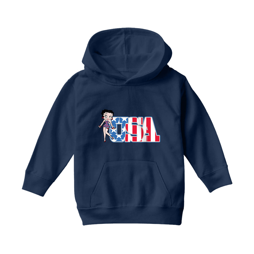 Americana Stars & Stripes Kids Hooded Sweatshirt-Betty Boop Shop
